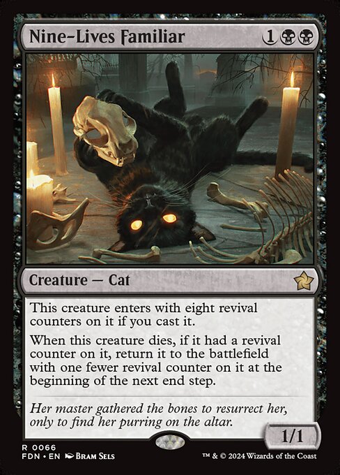 Nine-Lives Familiar (66) (Foil) - Foundations - Game On
