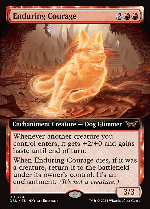 Enduring Courage (378) - EXTENDED ART (Foil) - Duskmourn: House of Horror - Game On