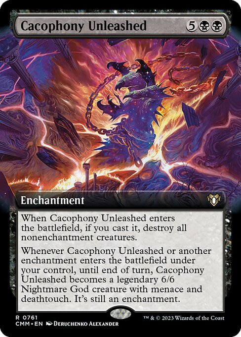 Cacophony Unleashed (761) - EXTENDED ART (Foil) - Commander Masters - Game On