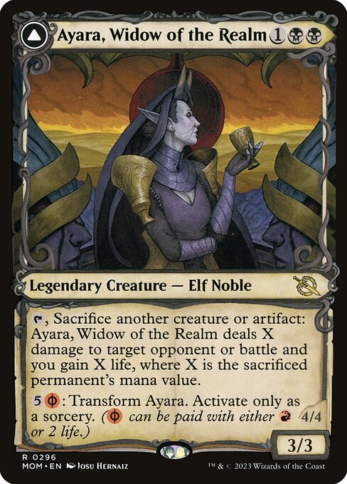 Ayara, Widow of the Realm // Ayara, Furnace Queen (296) - SHOWCASE (Foil) - March of the Machine - Game On