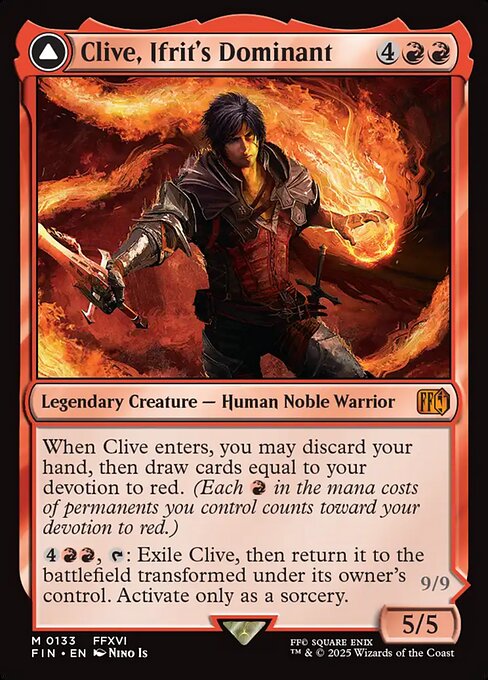 Clive, Ifrit's Dominant // Ifrit, Warden of Inferno (133) (Foil) - Final Fantasy - Game On
