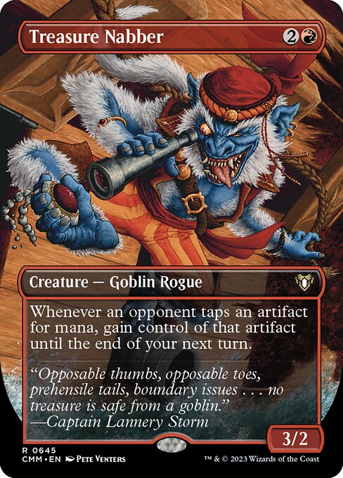 Treasure Nabber (645) - BORDERLESS - FULL ART (Foil) - Commander Masters - Game On