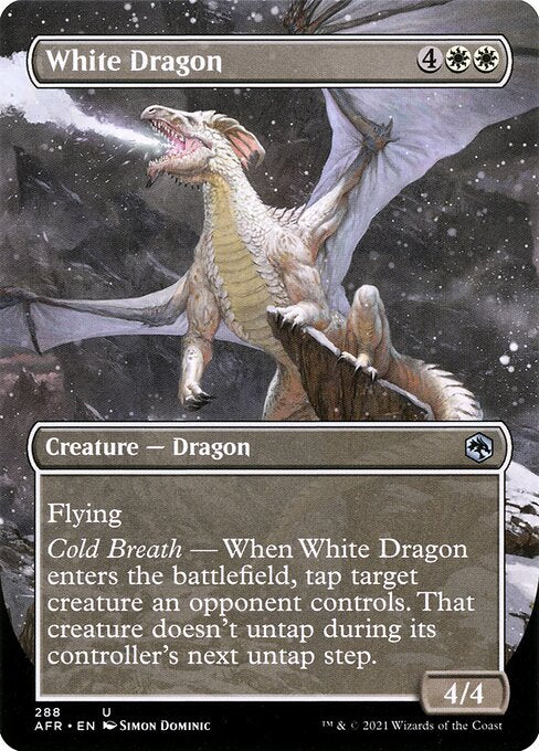 White Dragon (288) - BORDERLESS - FULL ART - Adventures in the Forgotten Realms - Game On