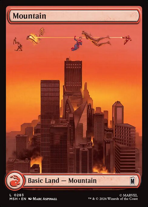 Mountain (283) - FULL ART (Foil) - Marvel Super Heroes - Game On
