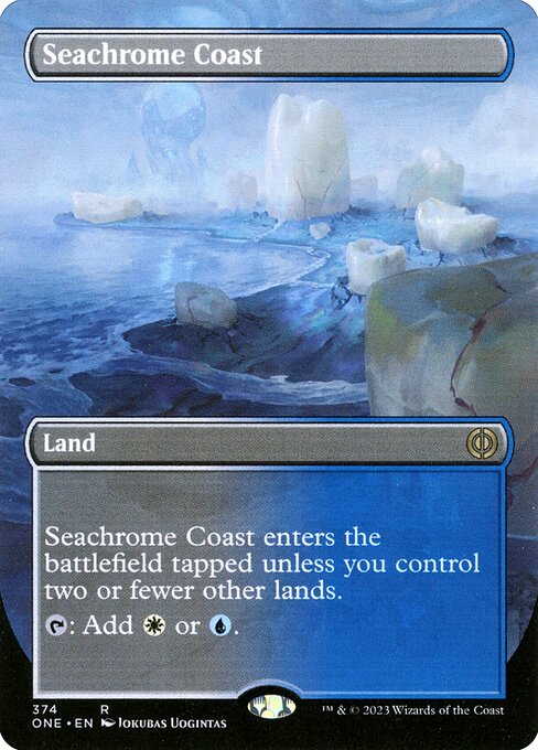 Seachrome Coast (374) - BORDERLESS (Foil) - Phyrexia: All Will Be One - Game On