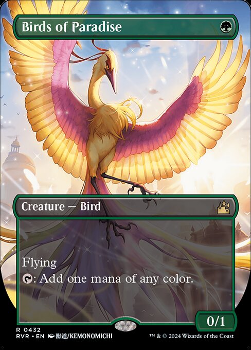 Birds of Paradise (432) - BORDERLESS - FULL ART - Ravnica Remastered - Game On