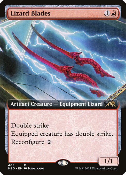 Lizard Blades (468) - EXTENDED ART (Foil) - Kamigawa: Neon Dynasty - Game On