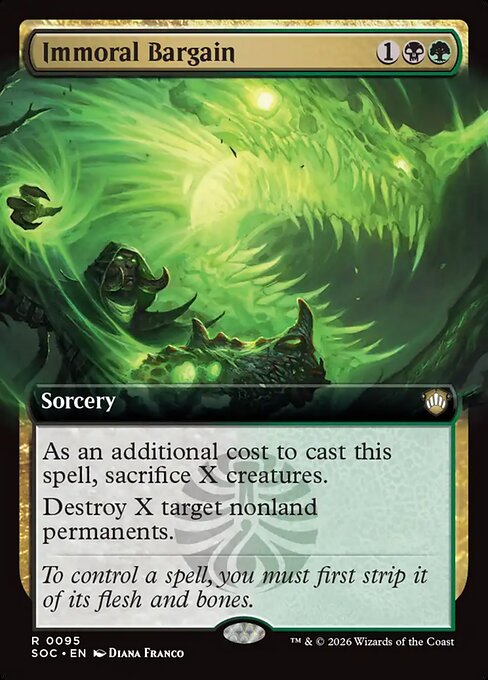 Immoral Bargain (95) - EXTENDED ART - Secrets of Strixhaven Commander - Game On