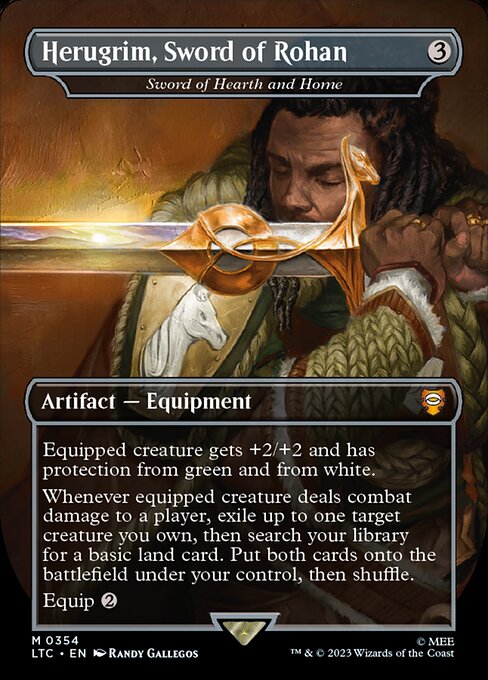 Sword of Hearth and Home (354) - BORDERLESS - FULL ART (Foil) - Tales of Middle-earth Commander - Game On