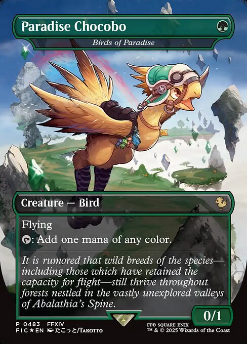 Birds of Paradise (483) - BORDERLESS (Foil) - Final Fantasy Commander - Game On