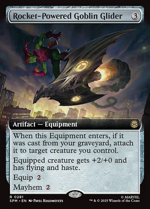 Rocket-Powered Goblin Glider (281) - EXTENDED ART (Foil) - Marvel's Spider-Man - Game On