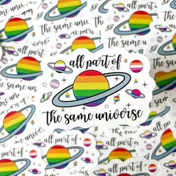 All Part Of The Same Universe LGBTQ+ Sticker - Game On