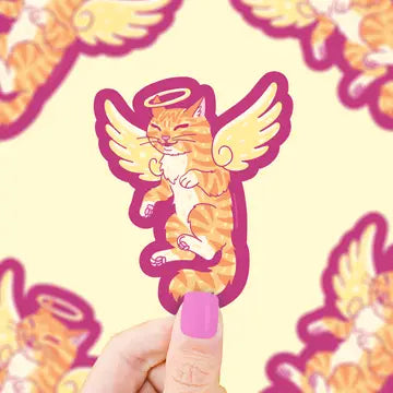 Angel Kitty, Cat Lover, Cute, Heaven, Kitten, Vinyl Sticker - Game On