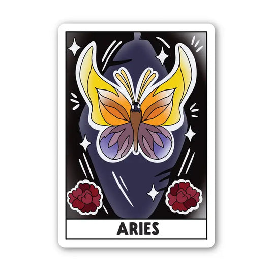 Aries Zodiac Tarot Card Sticker - Game On
