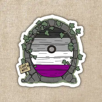 Asexual Pride Fairy Door Sticker - Game On