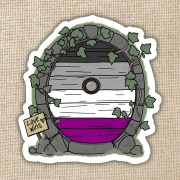Asexual Pride Fairy Door Sticker - Game On