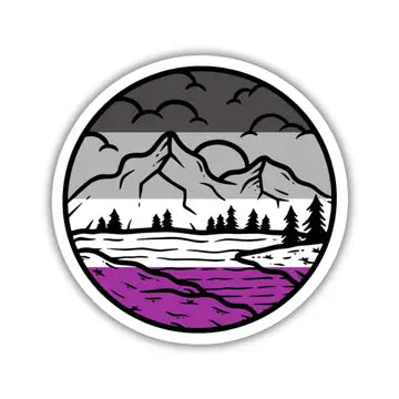 Asexual Pride Mountainscape Flag Sticker - Game On