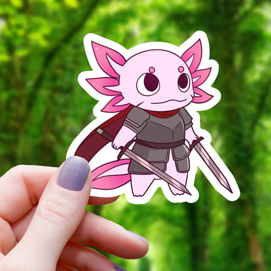 Axolotl Fighter RPG - Inspired Class Sticker- 3" - Game On