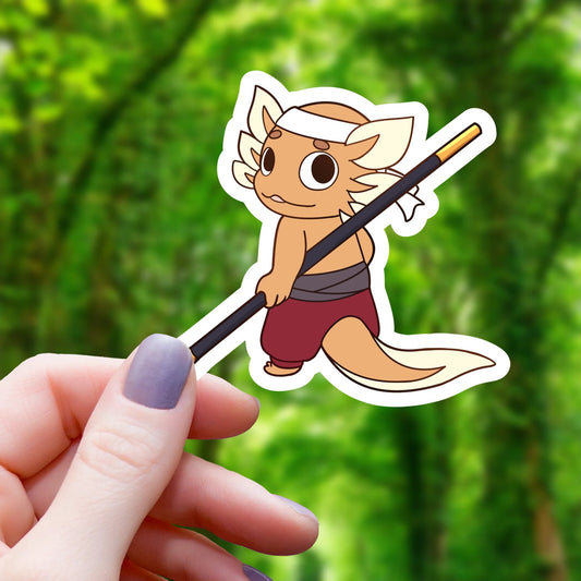 Axolotl Monk RPG - Class Inspired Sticker - 3" - Game On