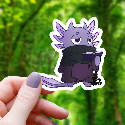 Axolotl Warlock RPG - Inspired Sticker - 3" - Game On