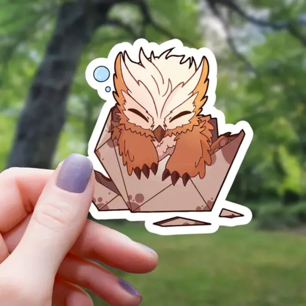 Baby Tabletop RPG Monster D20 Polyhedral Dice Sticker - 3" - Game On
