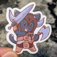Barbarian Cat RPG Inspired Class Sticker - Game On