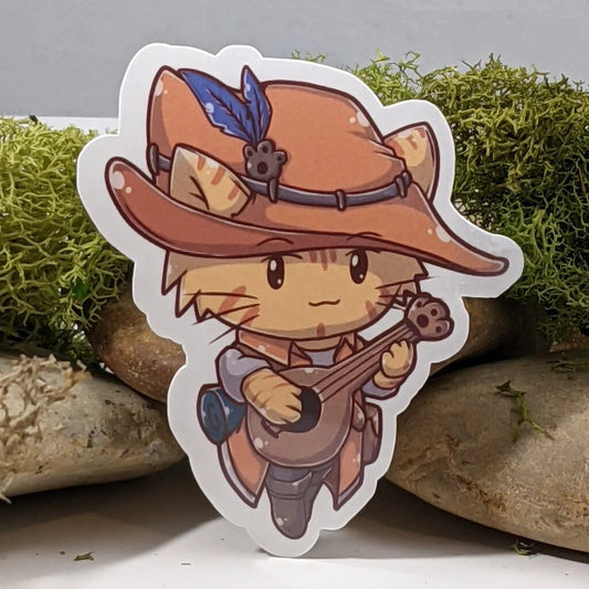 Bard Cat RPG - Class Inspired Sticker - 3" - Game On
