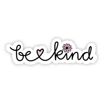 Be Kind Cursive Floral Sticker - Game On