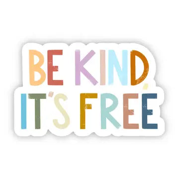 Be Kind, It's Free Positivity Lettering Sticker - Game On