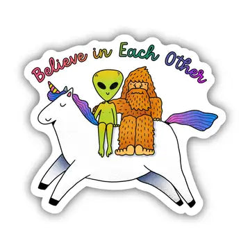 Believe In Each Other" Mythical Creatures Sticker - Game On