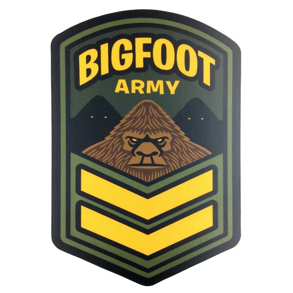 Bigfoot Army Military Insignia Cryptozoology Sticker - Game On