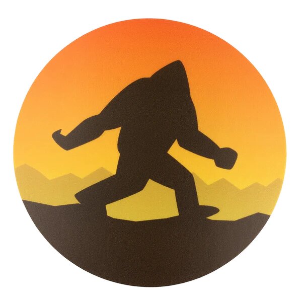 Bigfoot Sunset Minimalist Cryptozoology Circle Sticker - Game On