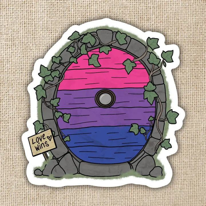 Bisexual Pride Fairy Door Sticker - Game On
