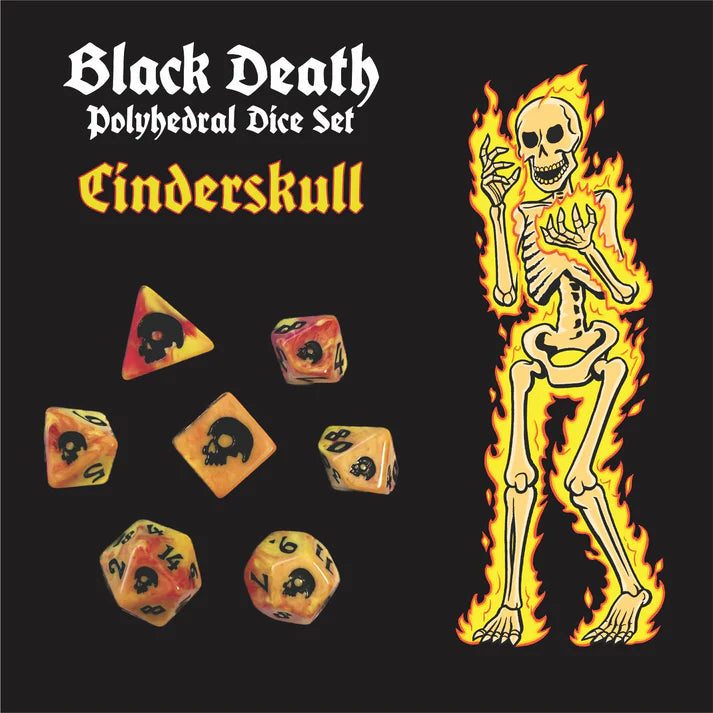 Black Death Cinderskull - RPG Dice Set - Game On
