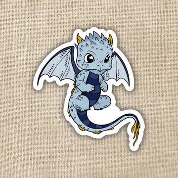 Blue Flying Baby Dragon Sticker - Game On