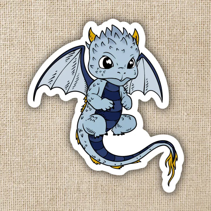 Blue Flying Baby Dragon Sticker - Game On