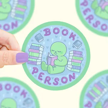 Book Person, Reader, Bookish, Little Guys, Vinyl Sticker - Game On