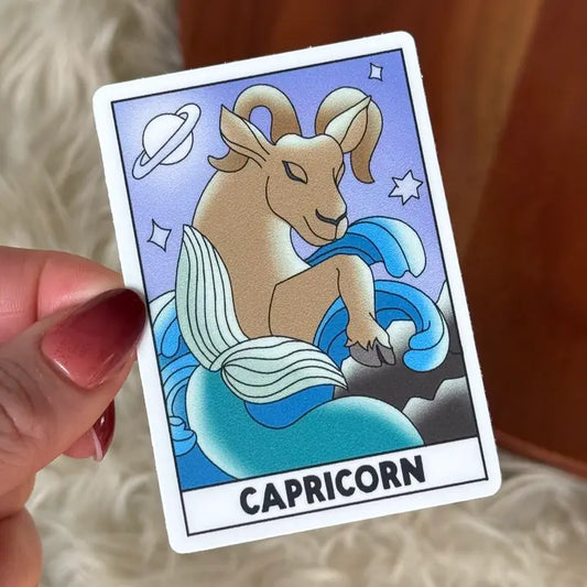 Capricorn Zodiac Tarot Card Sticker - Game On