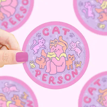 Cat Person, Kittens, Cat Lover, Little Guys, Vinyl Sticker - Game On