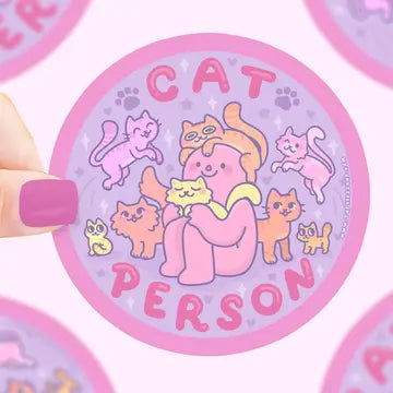 Cat Person, Kittens, Cat Lover, Little Guys, Vinyl Sticker - Game On