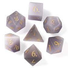 Cat's Eye Mauve Gemstone Dice - Game On