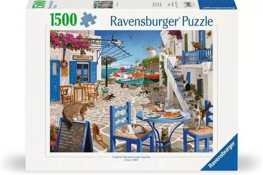 Cats of Mykonos 1500 Pc Puzzle - Game On