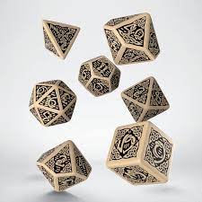 Celtic Beige & Black Dice Set - Game On