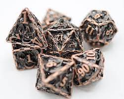 Copper Chained Dragon Hollow RPG Metal Dice Set - Game On