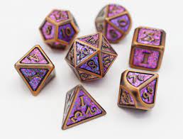 Copper Confetti Metal RPG Dice Set - Game On