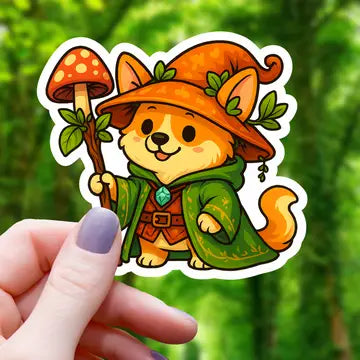 Corgi Druid Ttrpg - Class Sticker - Game On