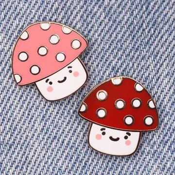Cute Kawaii Mushroom Enamel Pin - Game On