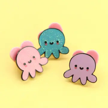 Cute Kawaii Octopus Enamel Pin - Game On