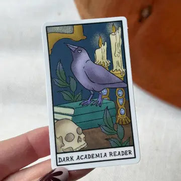 Dark Academia Reader Book Tarot Card Sticker - Game On