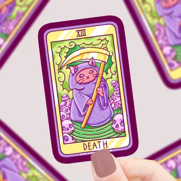 Death Cat Major Arcana Tarot Card - Vinyl Sticker - Game On